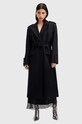 Шерстяное пальто AllSaints AUGUSTA с подкладкой чёрный W058OA