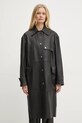 Шкіряний плащ BOSS 50531308 чорний SS25