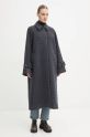 Samsoe Samsoe cappotto in lana ALMA F23300165 blu navy SS25