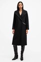 Vlněný kabát AllSaints SIMONE s podšívkou černá W052OB