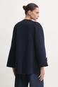 Odzież Luisa Spagnoli płaszcz wełniany 541721 granatowy