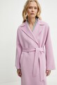 Вовняне пальто Weekend Max Mara 2515011011600 рожевий