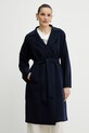 Вовняне пальто Weekend Max Mara темно-синій 2515011011600