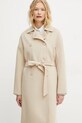 Μάλλινο παλτό Weekend Max Mara μπεζ 2515011021600