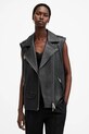 Kožená vesta AllSaints BILLIE usňová koža čierna W064LB