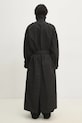 VETEMENTS trench coat Metalized Wrinkled Trenchcoat UA66CO100B black SS25