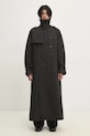 Clothing VETEMENTS trench coat Metalized Wrinkled Trenchcoat UA66CO100B black