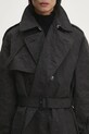 Trench kabát VETEMENTS Metalized Wrinkled Trenchcoat černá UA66CO100B
