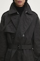VETEMENTS trench coat Metalized Wrinkled Trenchcoat black UA66CO100B