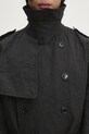 Trench kabát VETEMENTS Metalized Wrinkled Trenchcoat UA66CO100B černá