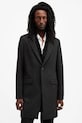 AllSaints płaszcz z domieszką wełny WIXX M064OB czarny SS25