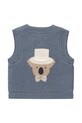 Chlapec Detská ľanová vesta Donsje Larsel Linen Gilet Groom 4096401.98.128 modrá
