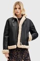 Kožená bunda AllSaints LOREL usňová koža čierna W069LB