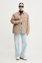 Guess Jeans jachetă de bumbac W5RL40.WGYN1 bej SS25