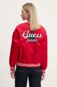 Odzież Guess Jeans kurtka bomber W5RL43.WHAA2 czerwony