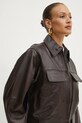 Victoria Beckham geacă de piele maro 1125LJK006091A