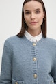 Tommy Hilfiger cardigan din amestec de lana albastru WW0WW44473