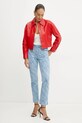Kožená bunda BOSS 50535759 červená SS25