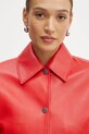 Kožená bunda BOSS červená 50535759