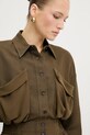 Pinko koszula z domieszką lnu zielony 105017.A2I9