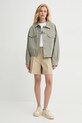 A.P.C. pamut kabát blouson cally COGBJ.F02905 zöld SS25