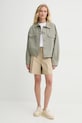 A.P.C. pamut kabát blouson cally COGBJ.F02905 zöld SS25