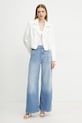 Δερμάτινο μπουφάν Guess CLEMENCE W5RL22.WE480 λευκό SS25