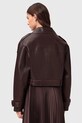Usnjena jakna AllSaints OPHELIA bordo W045LB