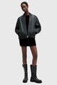 Kožená bunda bomber AllSaints YARA W074LB čierna