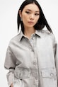 Bavlněná džínová bunda AllSaints HETTIE W106PB šedá SS25