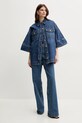 Luisa Spagnoli geacă cu aspect de cămașă 541694 bleumarin SS25