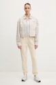 Бавовняна куртка adidas Originals AOP CROP JACKET JC8853 бежевий SS25