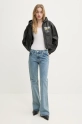 Кожаная куртка Moschino Jeans 3707.3216 чёрный SS25