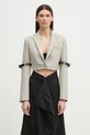 Піджак Coperni Hybrid Cropped Tailored аплікація бежевий COPV74F3004