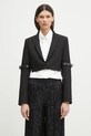 Coperni sacou Hybrid Cropped Tailored cu captuseala negru COPV74F3004