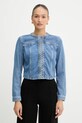Guess kurtka jeansowa JULIANA bez kaptura niebieski W5GN78.D5B94
