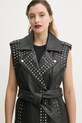 Bruuns Bazaar gilè in pelle nero BBW4350