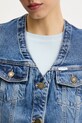 Guess Jeans vestă din denim bleumarin W5GN74.D5M46