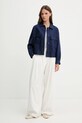 United Colors of Benetton geacă din amestec de in 25BVDN08B bleumarin SS25
