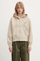 Памучен суичър Carhartt WIP Hooded Nelson Jacket изчистен бежов I033830.2LPGD