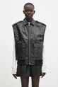 Anine Bing bezrękawnik skórzany Sonnie Vest bez kaptura czarny A.01.10647