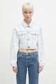 Bavlnená rifľová bunda Fiorucci Confetti Dot Cropped Denim bez kapucne modrá W02SPDJA308DN03DN08