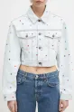 Pamučna traper jakna Fiorucci Confetti Dot Cropped Denim plava W02SPDJA308DN03DN08