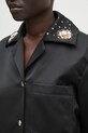 Wales Bonner geaca Flora Jacket negru WS25JA18.PL03.999