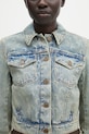 Džínová bunda Marine Serre Moon Laser Denim Cropped modrá WJA041A.CDEN0003