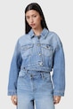 AllSaints geaca jeans AKI CROSSOVER necaptusit albastru W007OC