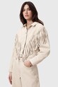 AllSaints jachetă de bumbac MARLENE FRNGE necaptusit bej W057OC