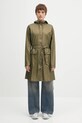 Куртка Rains Curve Long Jacket W3 з капюшоном зелений 18130.105