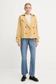 Sisley jachetă de bumbac 227YLN05Q galben SS25