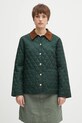 Sporty & Rich geacă Vendome Nylon Quilted fara gluga verde JA019606205GR10